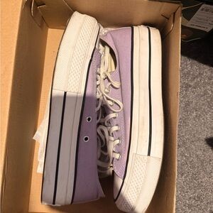 Lavender Canvas Platform Sneakers